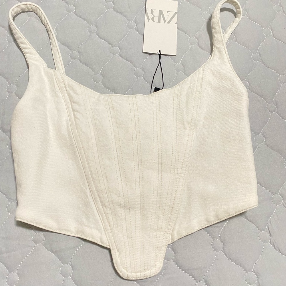 Zara white corset top